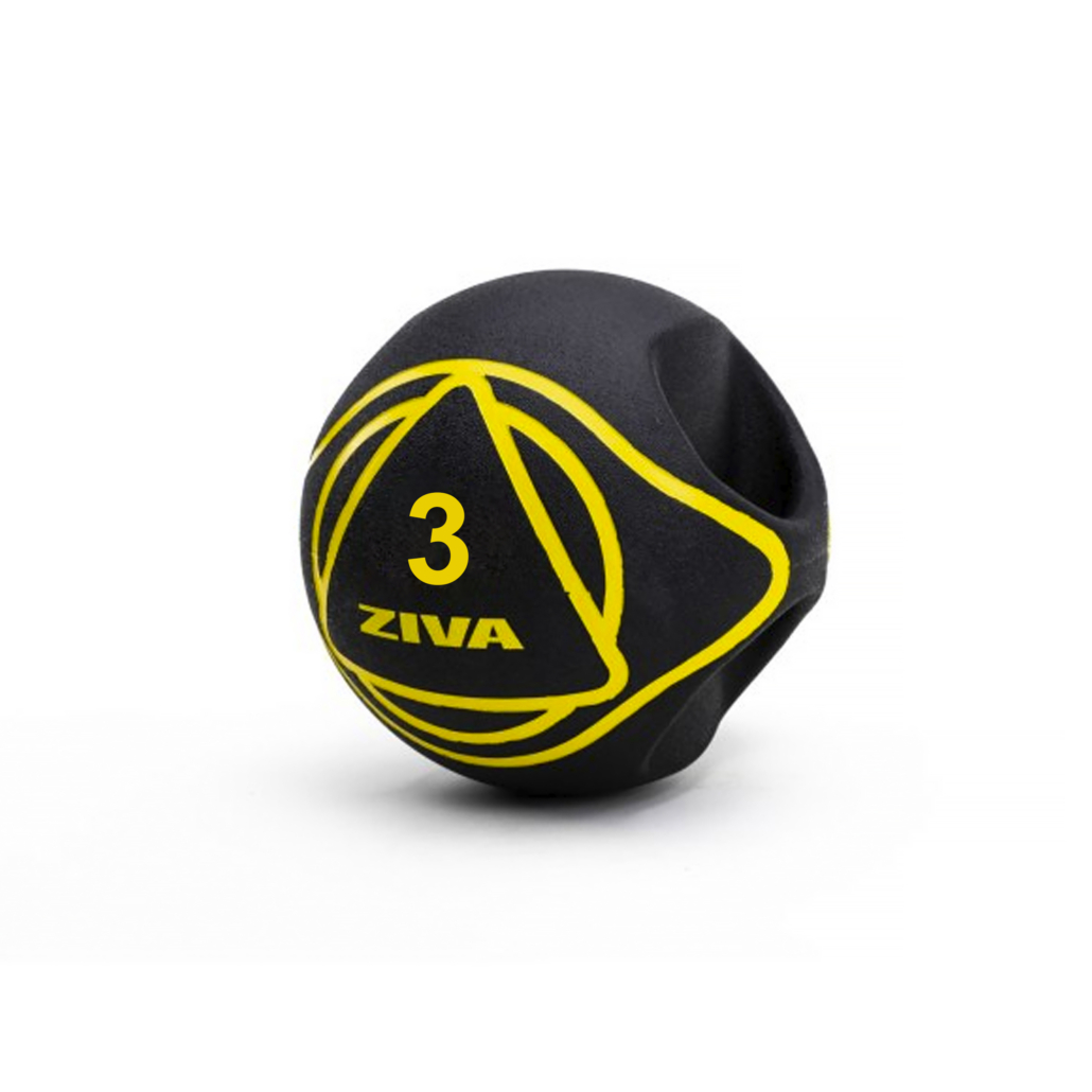ZIVA-0261-1030x1030-1.jpg Balon medicinal c/agarre ZIVA essential negro/amarillo - Imagen 1